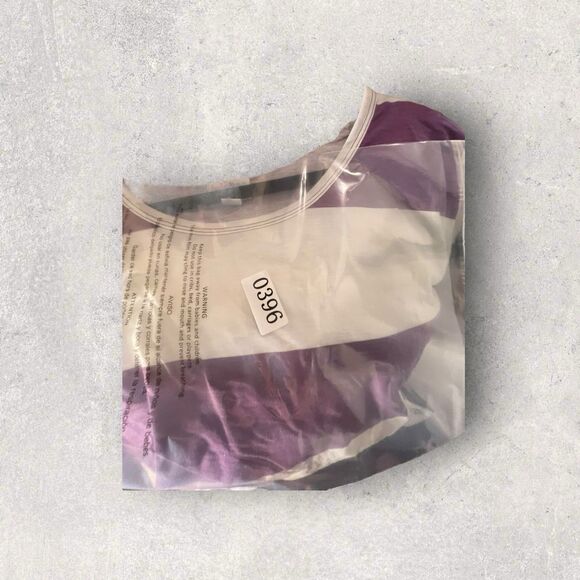 LuLaRoe Lynnae Long Sleeve Shirt-Size 2XL- Purple And White Stripe-NWT - Picture 4 of 5